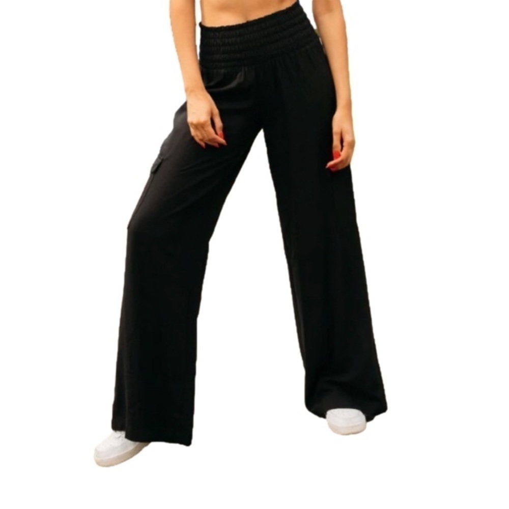 Rewash Linen Blend Pants Trousers Elastic Waistband Colour Navy Blue Size Medium